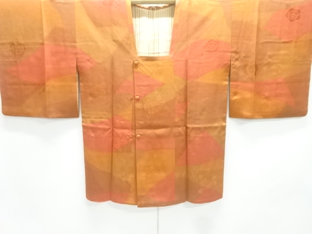 JAPNAESE KIMONO / MICHIYUKI COAT / SILK / WOVEN FLOWERS